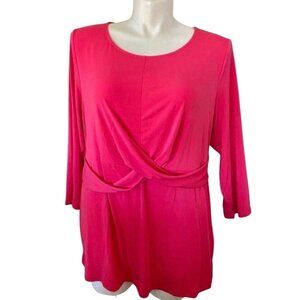 Alfani Citrus Sunset Twist Front Blouse Size 2X New